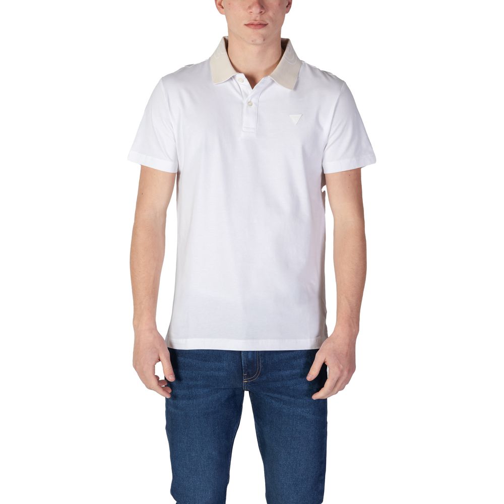 Guess White Cotton Polo Shirt