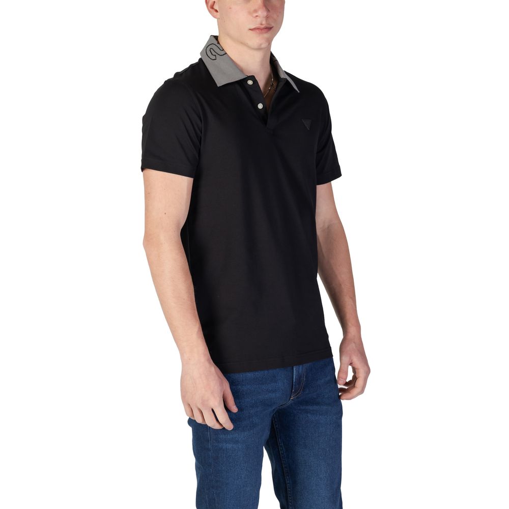 Guess Black Cotton Polo Shirt